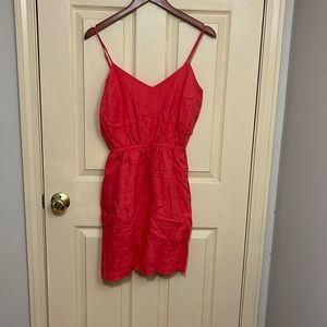 LAST CHANCE CLEARANCE J.Crew coral linen lined sundress w/ gathered waist, sz S